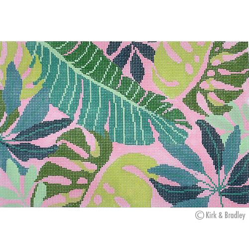 KB 1403 - Tropical Leaves Clutch - Pink