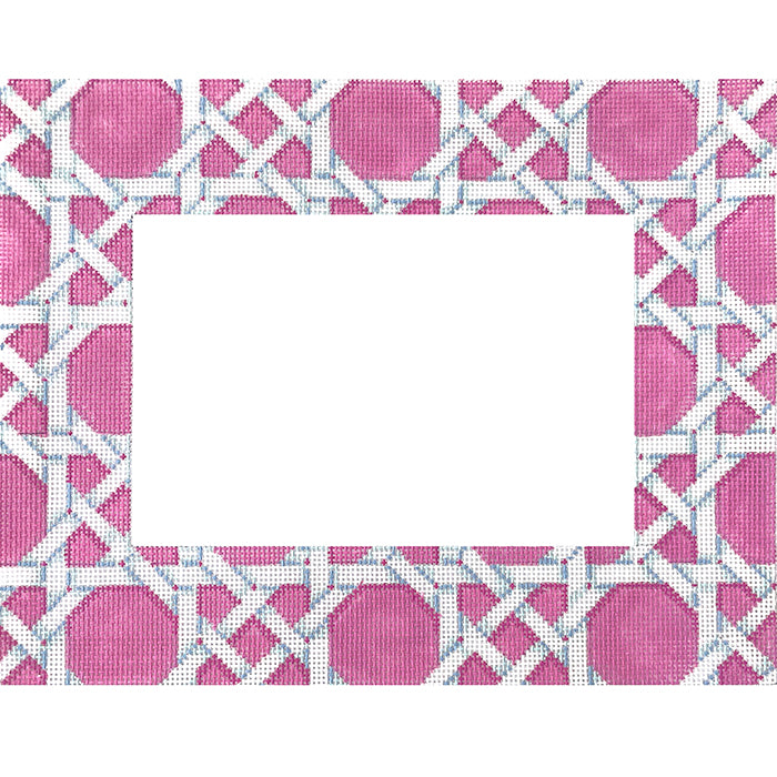 AT PF277P - Pink/White Caning Pattern Frame