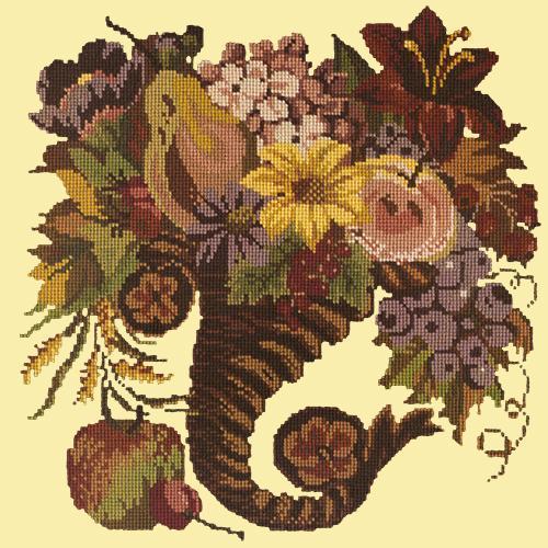 Autumn Cornucopia Needlepoint Kit Elizabeth Bradley Design Butter Yellow 