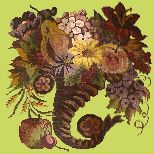 Autumn Cornucopia Needlepoint Kit Elizabeth Bradley Design Pale Lime 