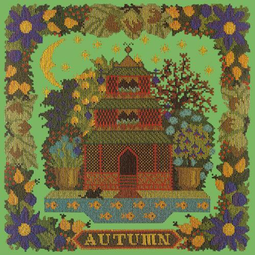 Autumn Sampler Needlepoint Kit Elizabeth Bradley Design Grass Green 