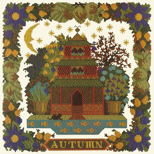 Autumn Sampler Needlepoint Kit Elizabeth Bradley Design Winter White 