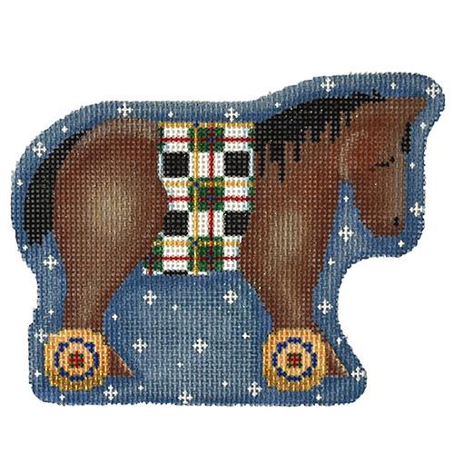 AT CT2069 - Bay Horse on Wheels Ornament