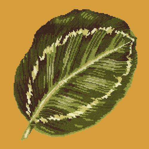 Calathea Leaf Needlepoint Kit Elizabeth Bradley Design Yellow 