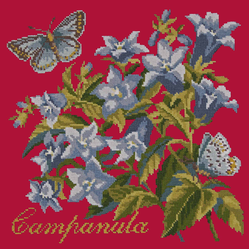 Campanula Needlepoint Kit Elizabeth Bradley Design Bright Red 