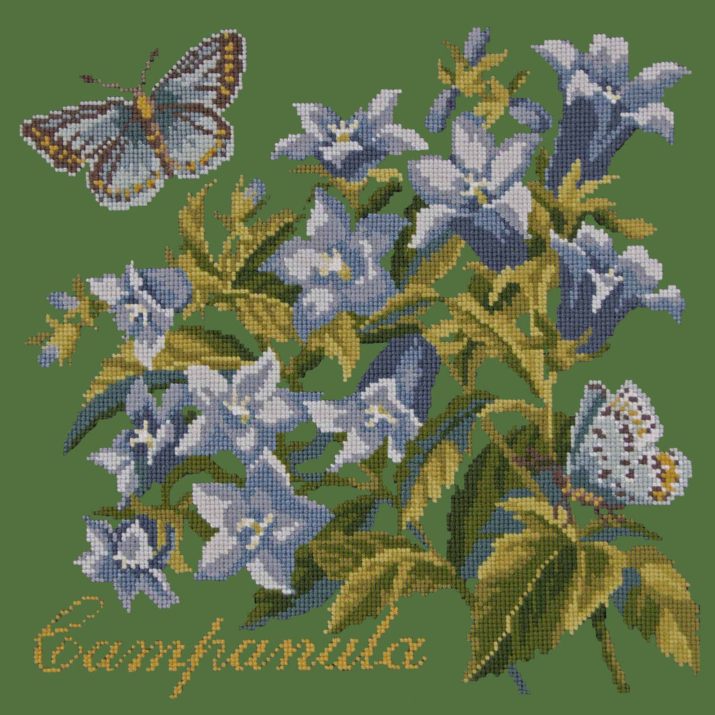 Campanula Needlepoint Kit Elizabeth Bradley Design Dark Green 