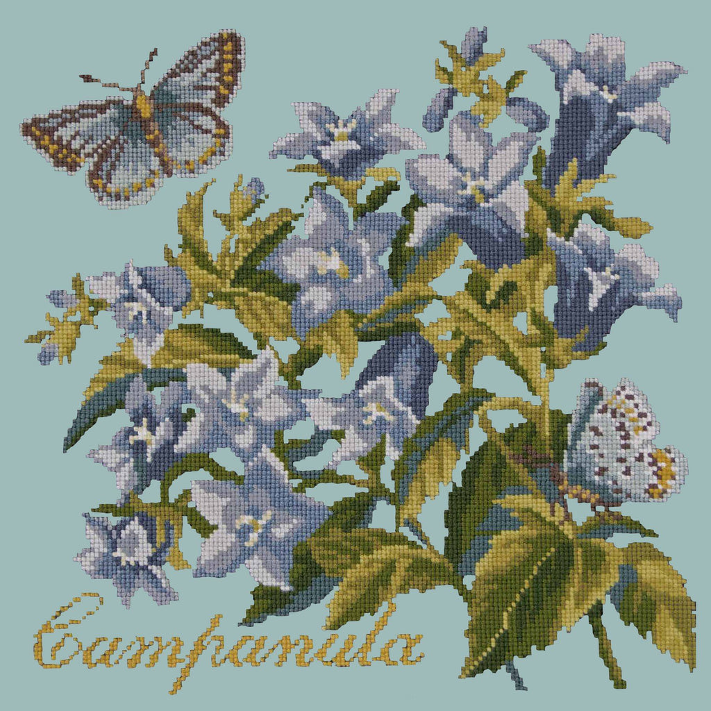 Campanula Needlepoint Kit Elizabeth Bradley Design Pale Blue 