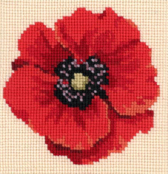 Chelsea Poppy Mini Kit Needlepoint Kit Elizabeth Bradley Design 