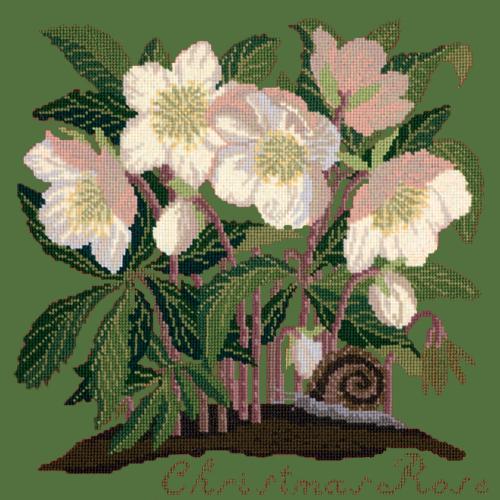 Christmas Rose Needlepoint Kit Elizabeth Bradley Design Dark Green 