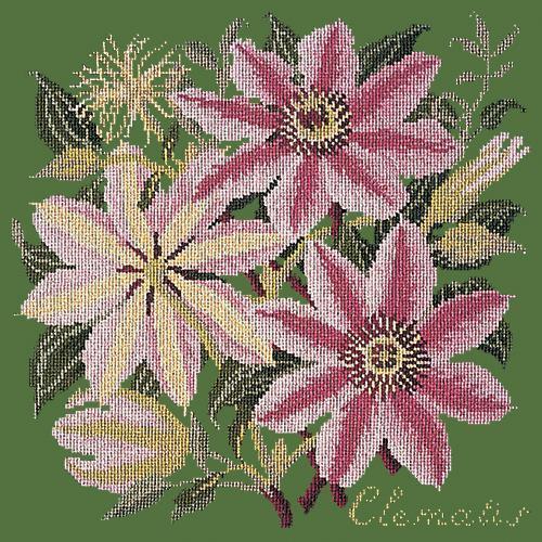 Clematis Needlepoint Kit Elizabeth Bradley Design Dark Green 