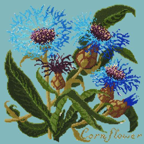 Cornflower Needlepoint Kit Elizabeth Bradley Design Duck Egg Blue 