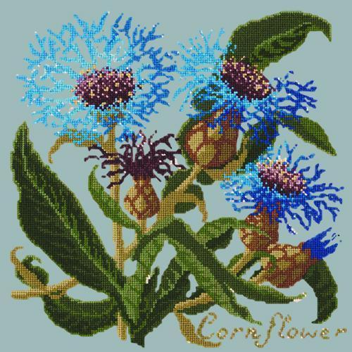 Cornflower Needlepoint Kit Elizabeth Bradley Design Pale Blue 