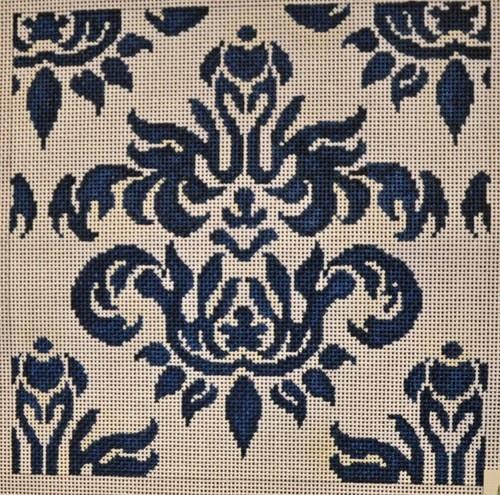 AT D1111 - Cream/Navy Damask Square