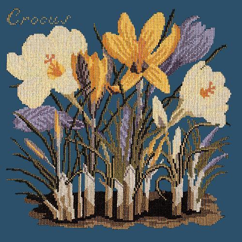 Crocus Needlepoint Kit Elizabeth Bradley Design Dark Blue 