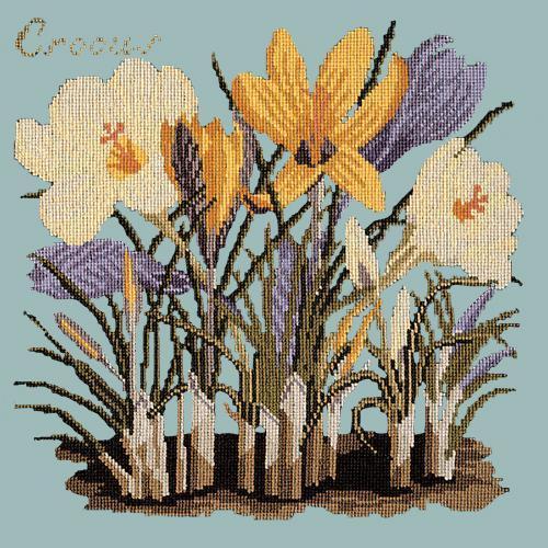 Crocus Needlepoint Kit Elizabeth Bradley Design Pale Blue 