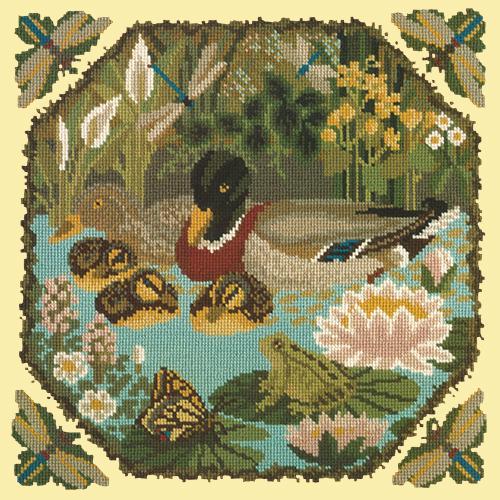 Duck Pond Needlepoint Kit Elizabeth Bradley Design Butter Yellow 