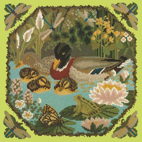 Duck Pond Needlepoint Kit Elizabeth Bradley Design Pale Lime 