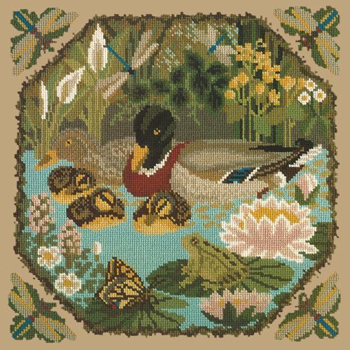 Duck Pond Needlepoint Kit Elizabeth Bradley Design Sand 