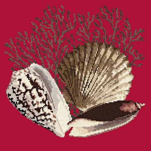 Fan Coral Needlepoint Kit Elizabeth Bradley Design Bright Red 