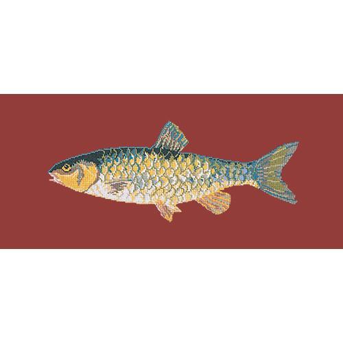 Freshwater Chub Needlepoint Kit Elizabeth Bradley Design Dark Red 