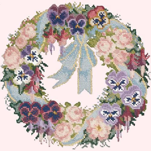 Garland of Pansies Needlepoint Kit Elizabeth Bradley Design 