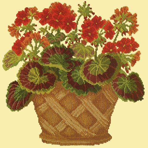 Geranium Pot Needlepoint Kit Elizabeth Bradley Design Butter Yellow 