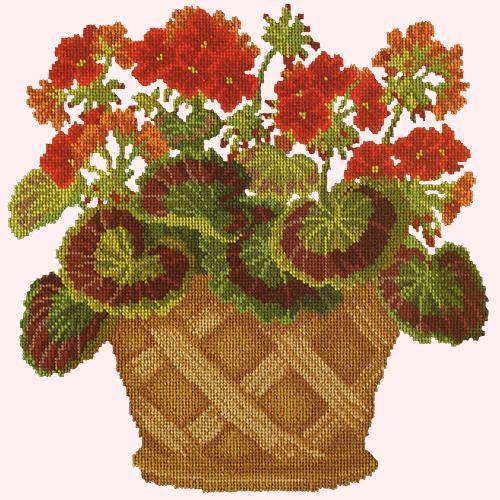 Geranium Pot Needlepoint Kit Elizabeth Bradley Design Cream 