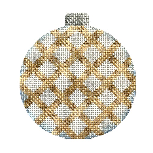 AT CT1841 - Gold Diagonal Woven Ball Ornament