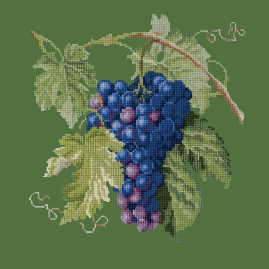 Grapes Needlepoint Kit Elizabeth Bradley Design Dark Green 