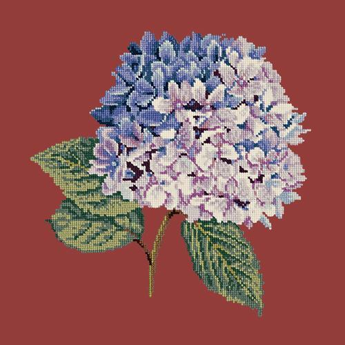 Hydrangea Needlepoint Kit Elizabeth Bradley Design Dark Red 