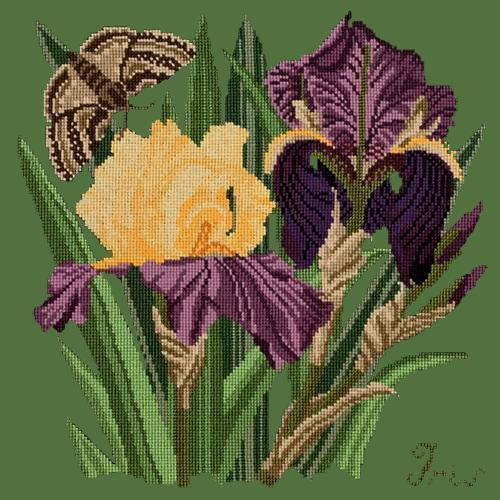 Iris Needlepoint Kit Elizabeth Bradley Design Dark Green 