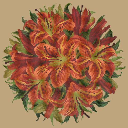 Lily Ball Needlepoint Kit Elizabeth Bradley Design Sand 