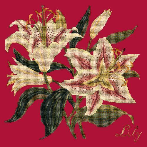 Lily Needlepoint Kit Elizabeth Bradley Design Bright Red 