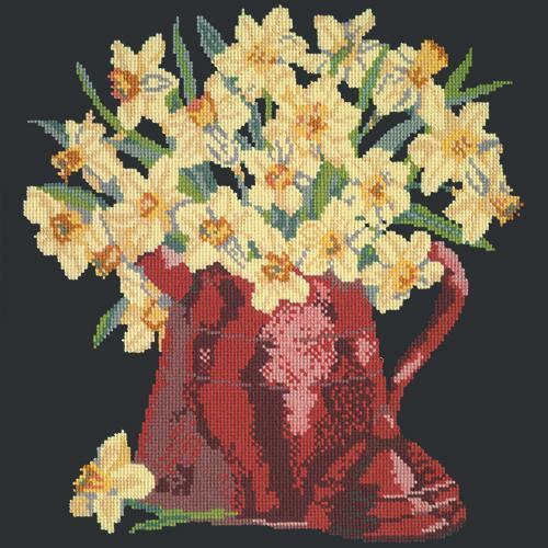 Narcissi Pot Needlepoint Kit Elizabeth Bradley Design Black 