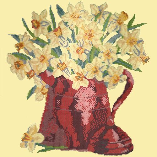 Narcissi Pot Needlepoint Kit Elizabeth Bradley Design Butter Yellow 