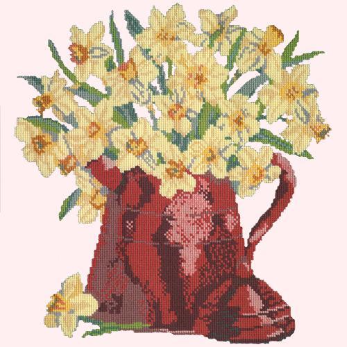 Narcissi Pot Needlepoint Kit Elizabeth Bradley Design Cream 