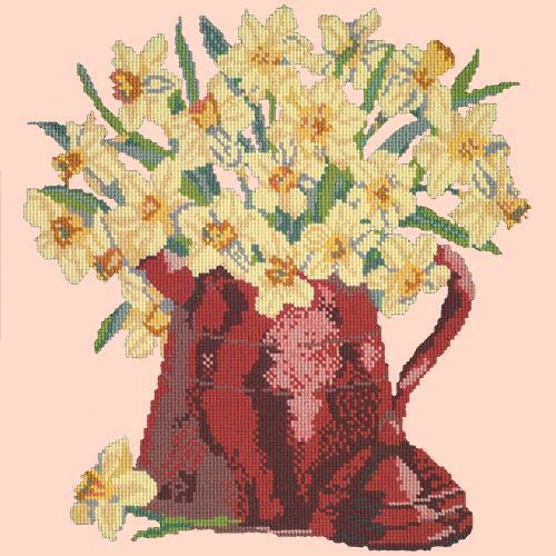 Narcissi Pot Needlepoint Kit Elizabeth Bradley Design Salmon Pink 