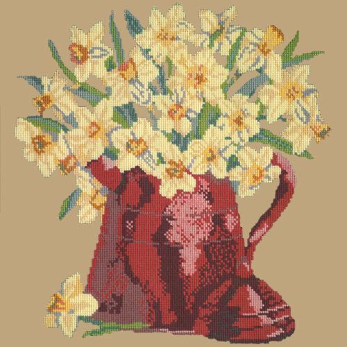 Narcissi Pot Needlepoint Kit Elizabeth Bradley Design Sand 