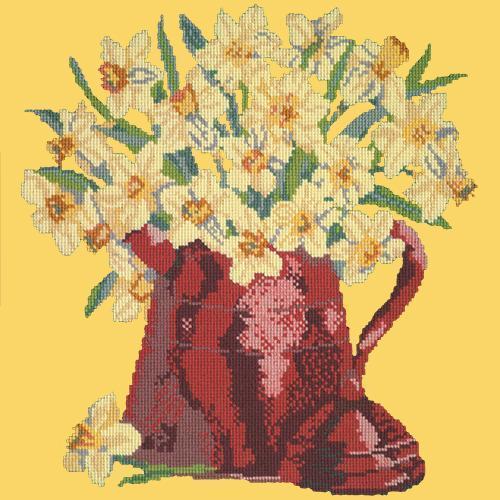 Narcissi Pot Needlepoint Kit Elizabeth Bradley Design Sunflower Yellow 