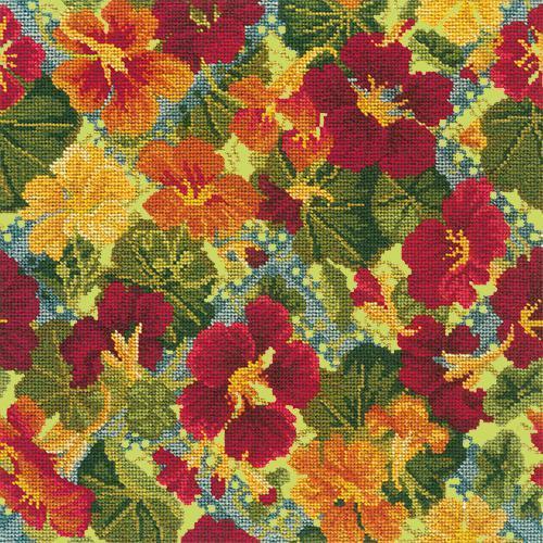 Nasturtium Trellis Needlepoint Kit Elizabeth Bradley Design Pale Lime 