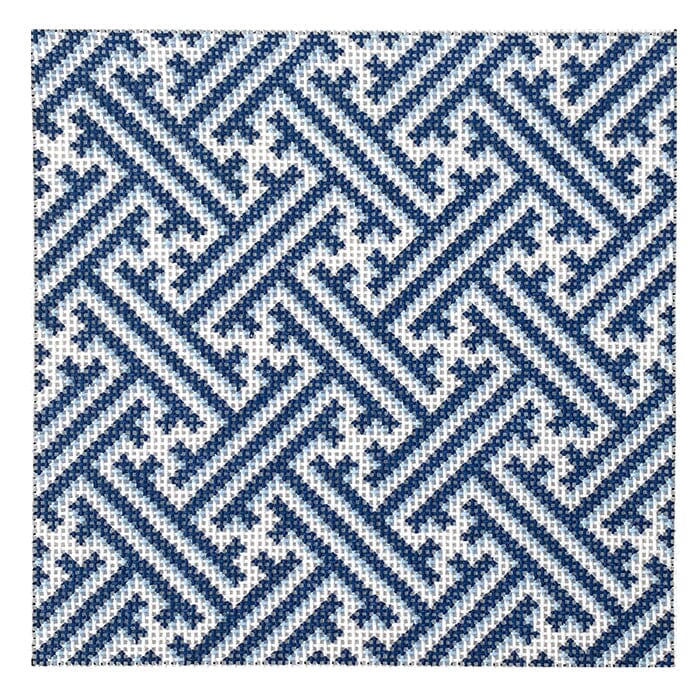 AT IS504N - Navy Diagonal Fretwork Square Insert