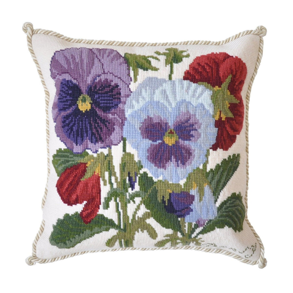 Pansy Needlepoint Kit Elizabeth Bradley Design Cream 