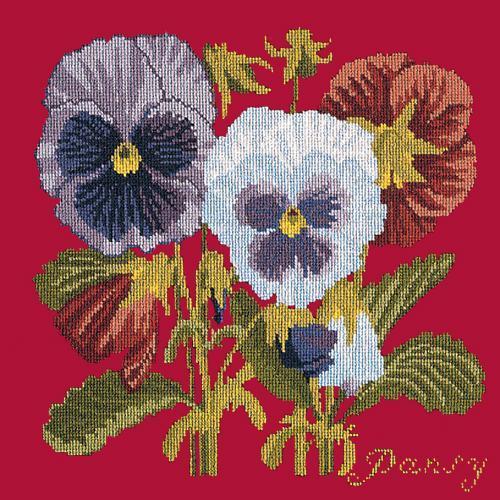 Pansy Needlepoint Kit Elizabeth Bradley Design Bright Red 