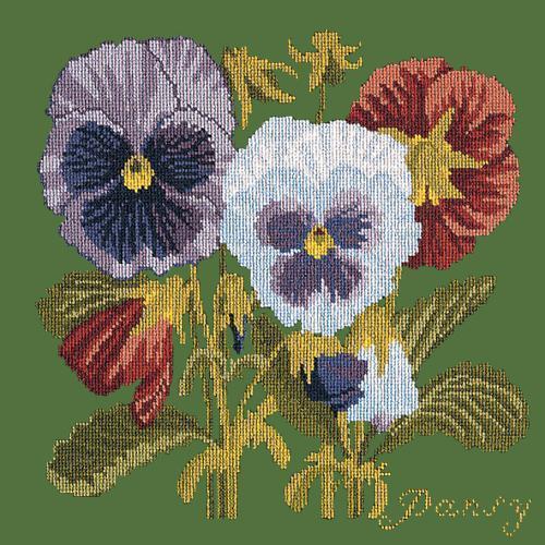 Pansy Needlepoint Kit Elizabeth Bradley Design Dark Green 