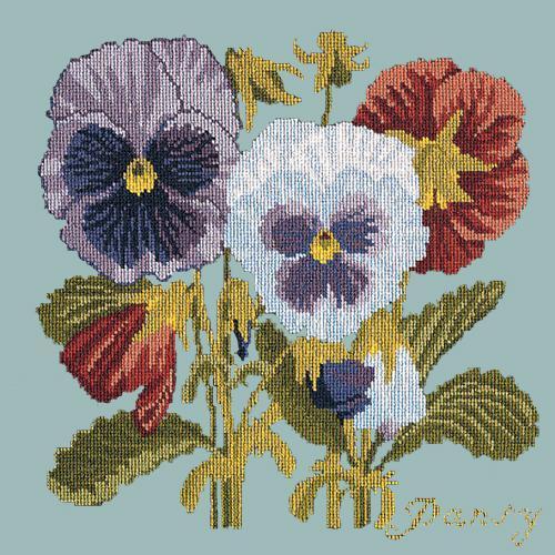 Pansy Needlepoint Kit Elizabeth Bradley Design Pale Blue 