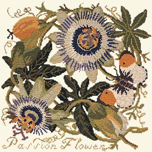 Passion Flower Needlepoint Kit Elizabeth Bradley Design Winter White 