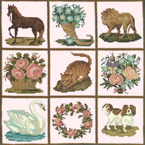 Patchwork Pieces Needlepoint Kit Elizabeth Bradley Design Cream 