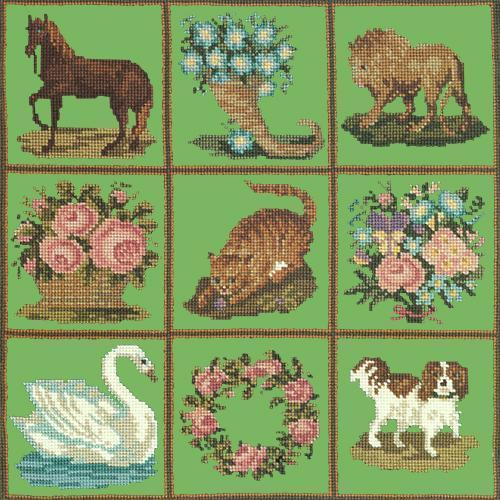 Patchwork Pieces Needlepoint Kit Elizabeth Bradley Design Grass Green 