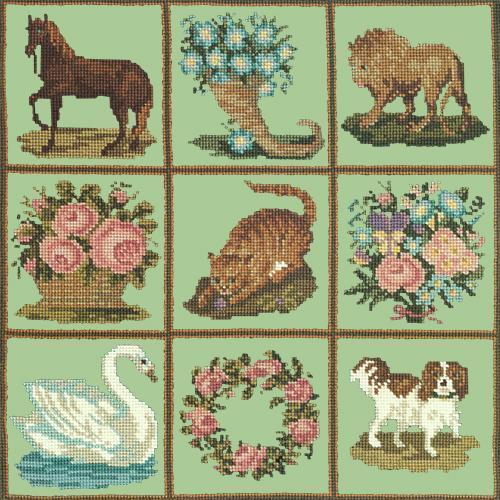 Patchwork Pieces Needlepoint Kit Elizabeth Bradley Design Pale Green 