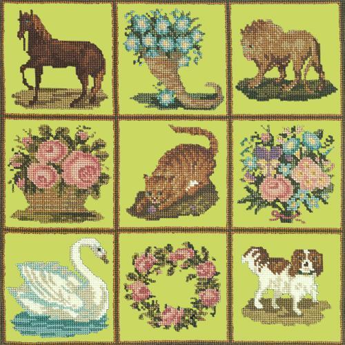 Patchwork Pieces Needlepoint Kit Elizabeth Bradley Design Pale Lime 